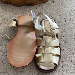 Zara Metallic Gold Sandals